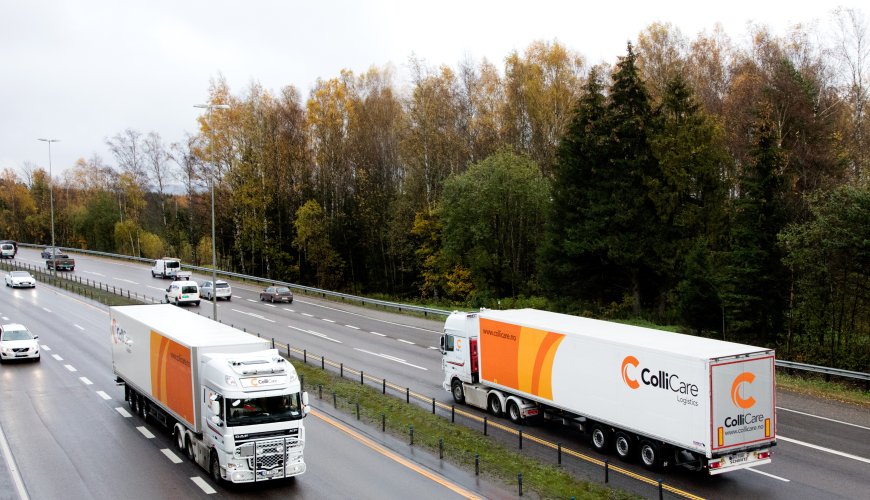 ColliCare-trailers driving across the European roads to pick up and deliver goods.