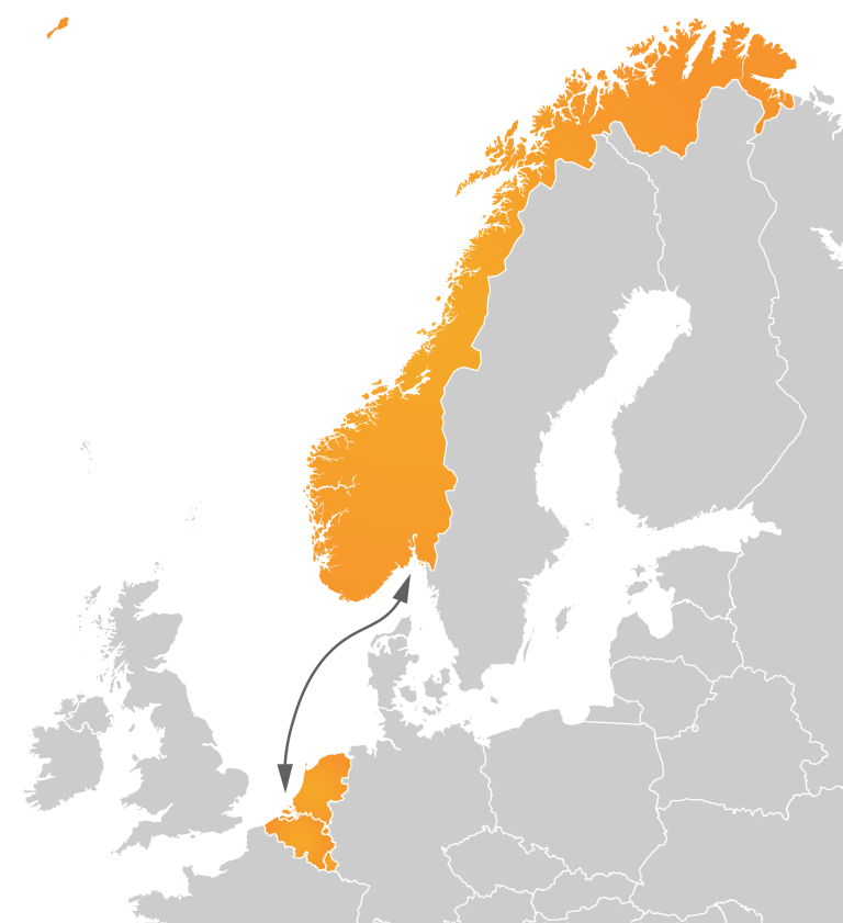 Kart Norge Benelux