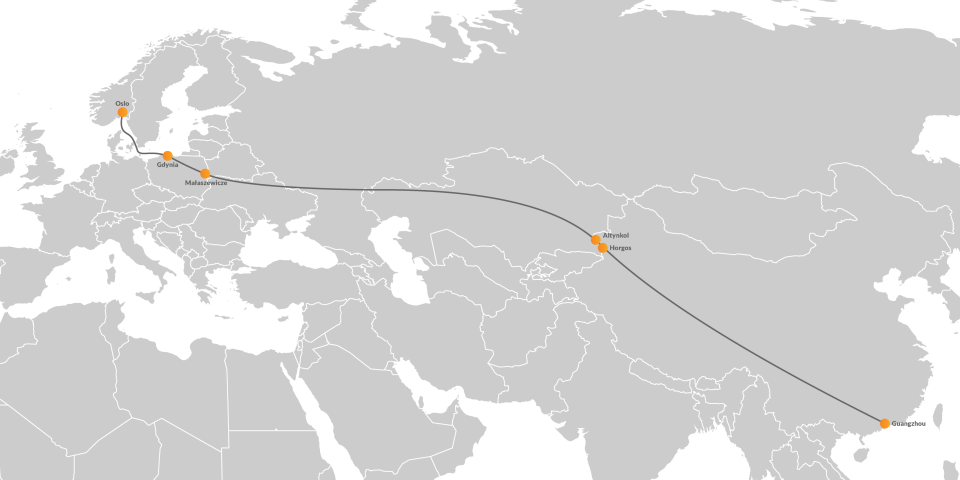 Second block train from China to Norway on its way