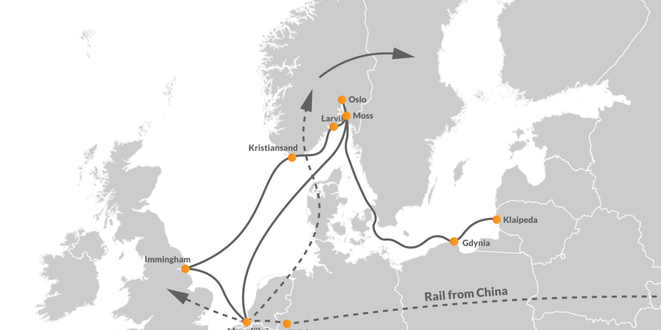 rail-sea intermodal transportation solution from China to Uk & Norway