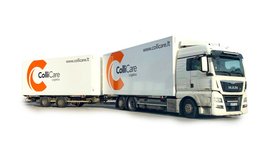 ColliCare trailer med to containerer avbildet på hvit bakgrunn.